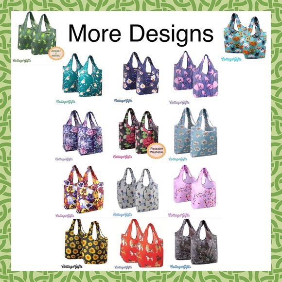 NEW 2PK Large Reuseable Totes/Grocery Bags Hedgehogs Hedgies 2 Bags Pack - Picture 7 of 7